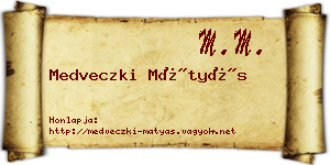 Medveczki Mátyás névjegykártya
